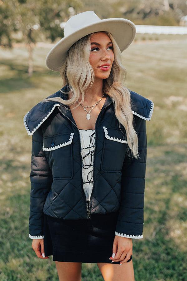 Impressions Uptown Girl Quilted Jacket In Black