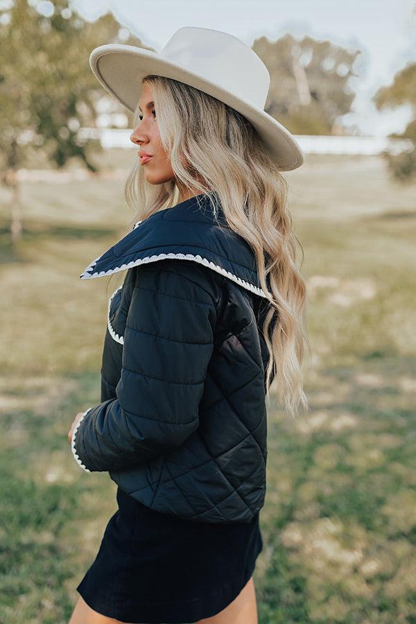 Impressions Uptown Girl Quilted Jacket In Black