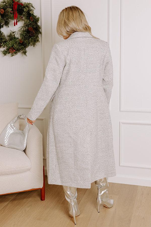 Impressions Uptown Manhattan Stripe Coat In Grey
