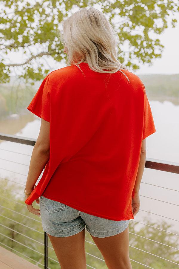 Impressions USA Patch Vintage Wash Top In Red