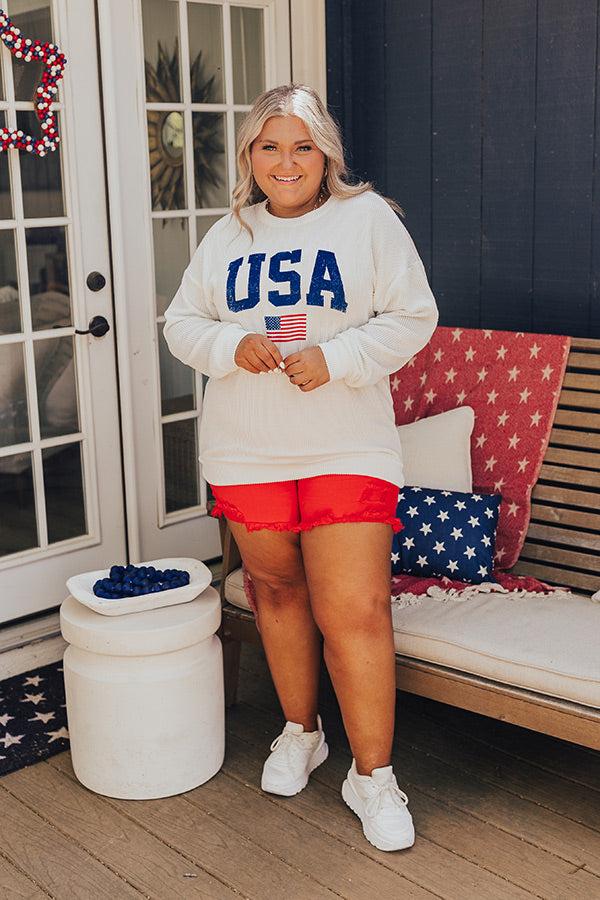 Impressions USA Ribbed Sweatshirt Curves