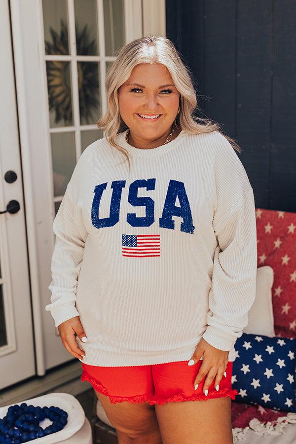 Impressions USA Ribbed Sweatshirt Curves