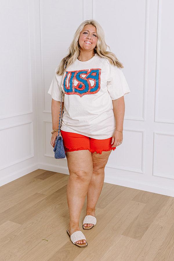 Impressions USA Vintage Graphic Tee Curves