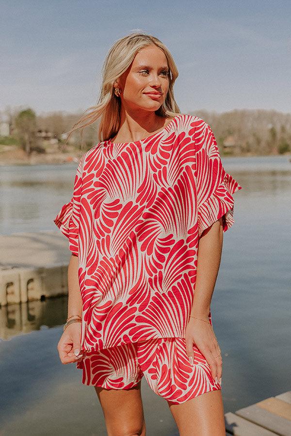 Impressions Vacay Bliss Shift Top in Hot Pink