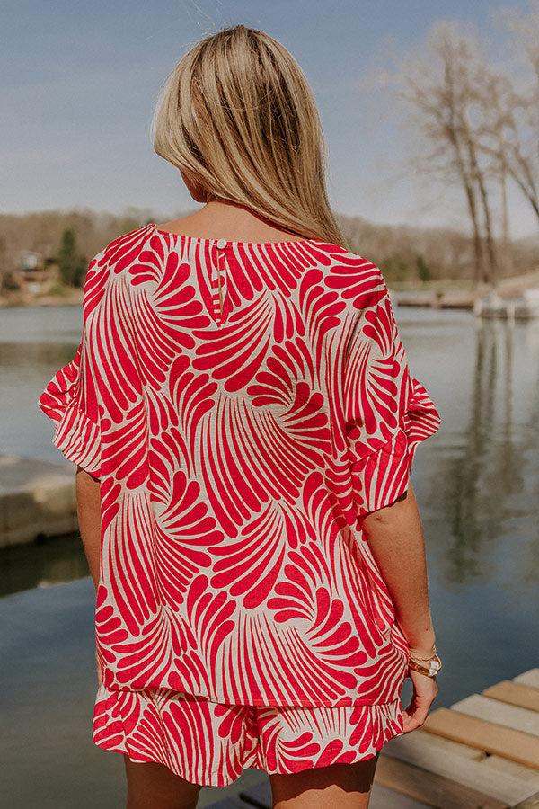 Impressions Vacay Bliss Shift Top In Hot Pink