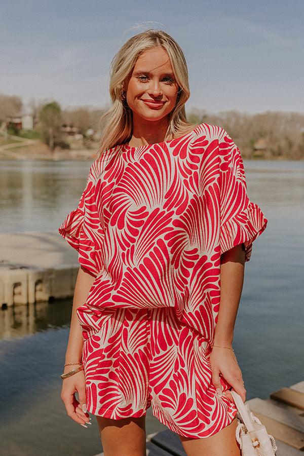 Impressions Vacay Bliss Shift Top In Hot Pink