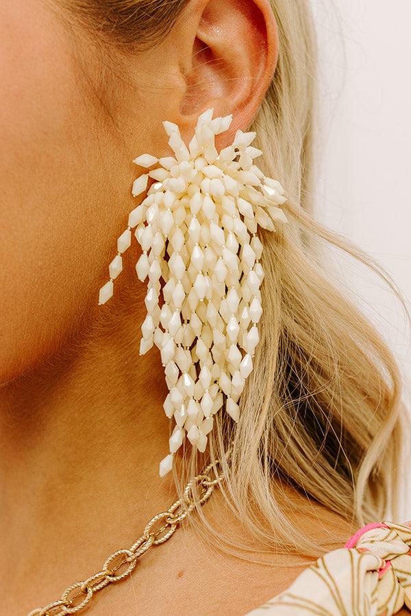Impressions Vacay Bound Beaded Earrings In Cream