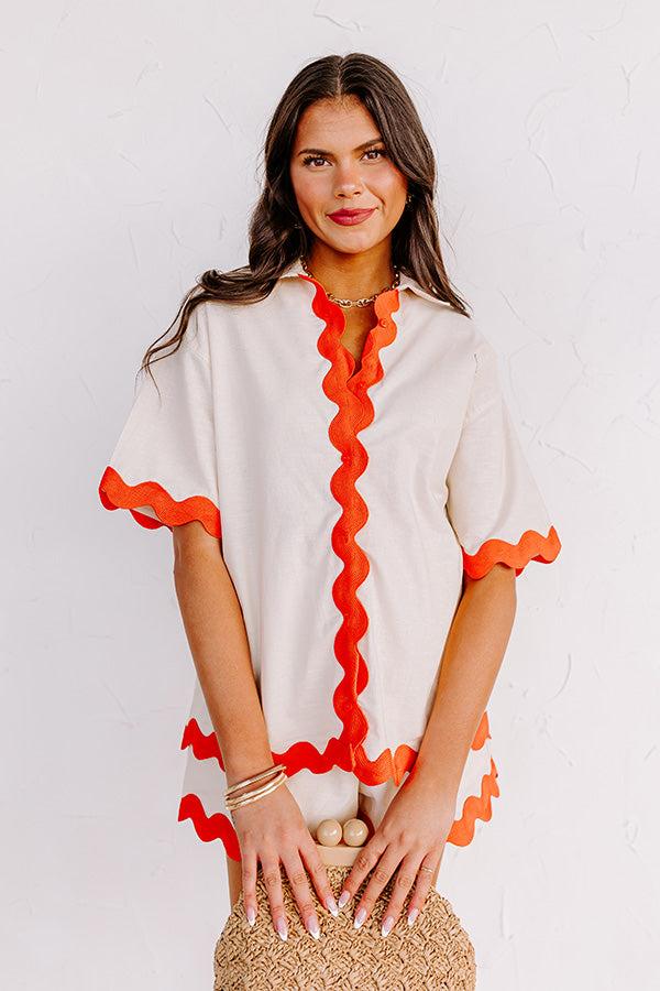 Impressions Vacay Escape Linen-Blend Top