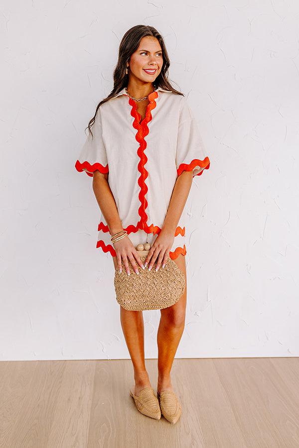 Impressions Vacay Escape Linen-Blend Top