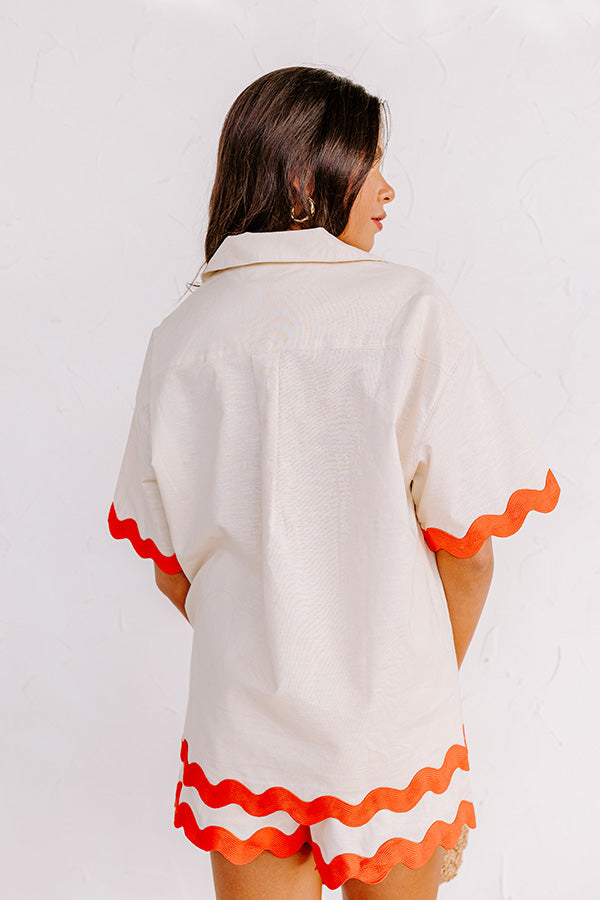 Impressions Vacay Escape Linen-Blend Top