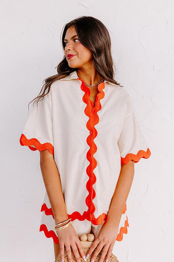 Impressions Vacay Escape Linen-Blend Top