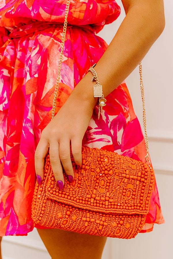 Impressions Vacay Mode Embellished Purse In Orange