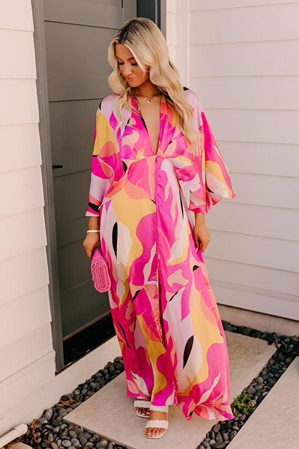 Impressions Vacay Moment Maxi Dress In Pink