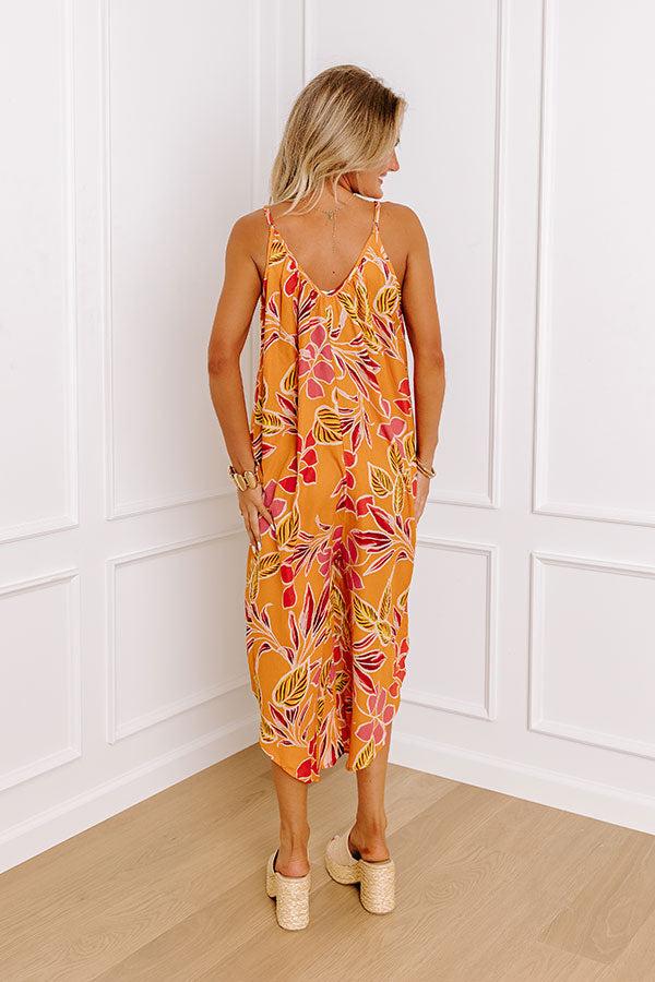 Impressions Vacay State Of Mind Jumpsuit In Orange