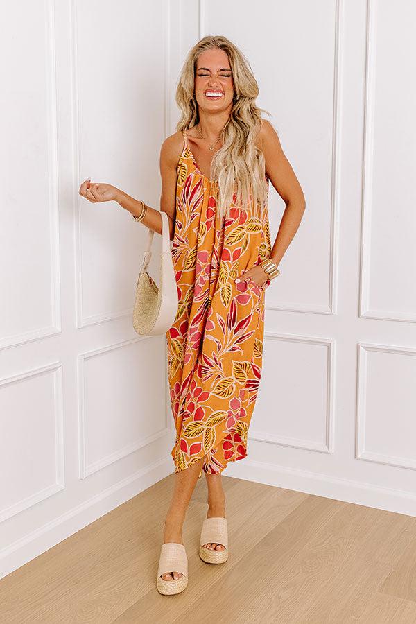 Impressions Vacay State Of Mind Jumpsuit in Orange