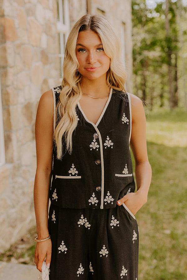 Impressions Vacay Vibes Embroidered Vest Top