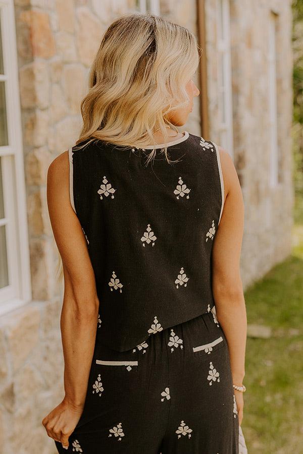 Impressions Vacay Vibes Embroidered Vest Top
