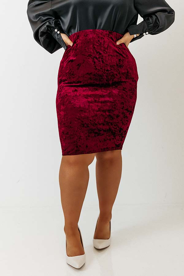 Impressions Velvet Noir Skirt Curves