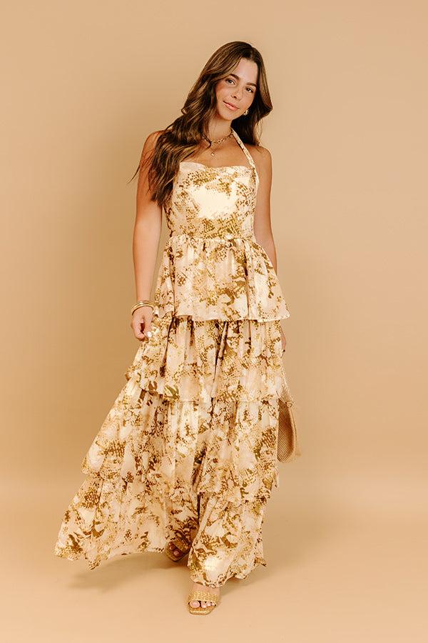 Impressions Venice Days Tiered Maxi Dress