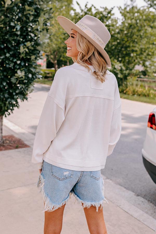 Impressions Venture Out Knit Top In Cream