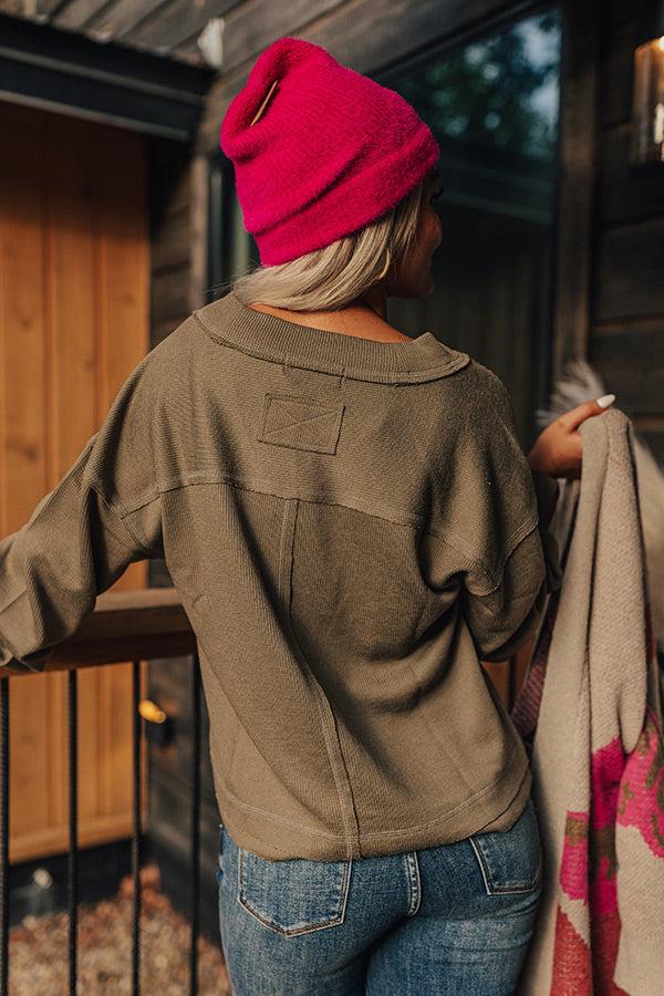 Impressions Venture Out Knit Top In Sage