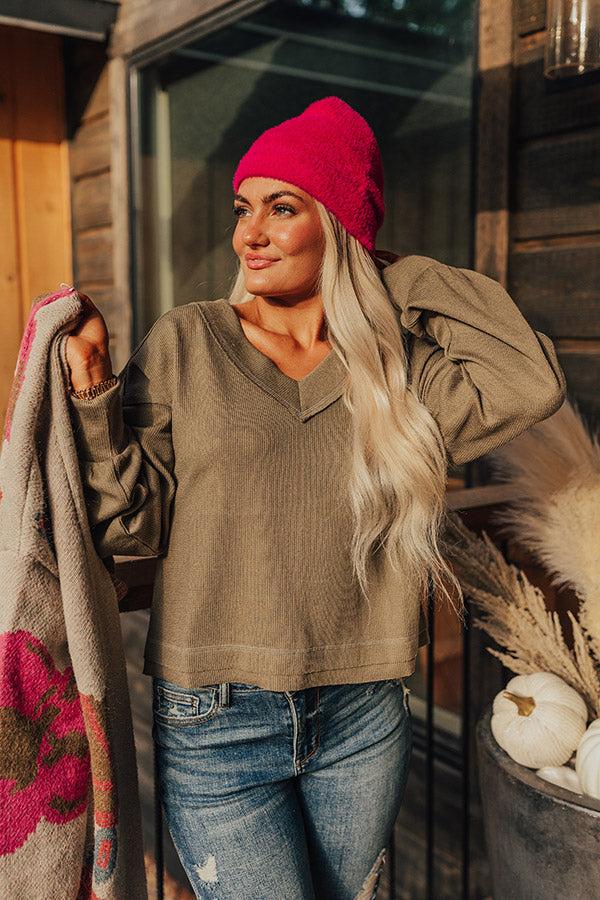 Impressions Venture Out Knit Top In Sage