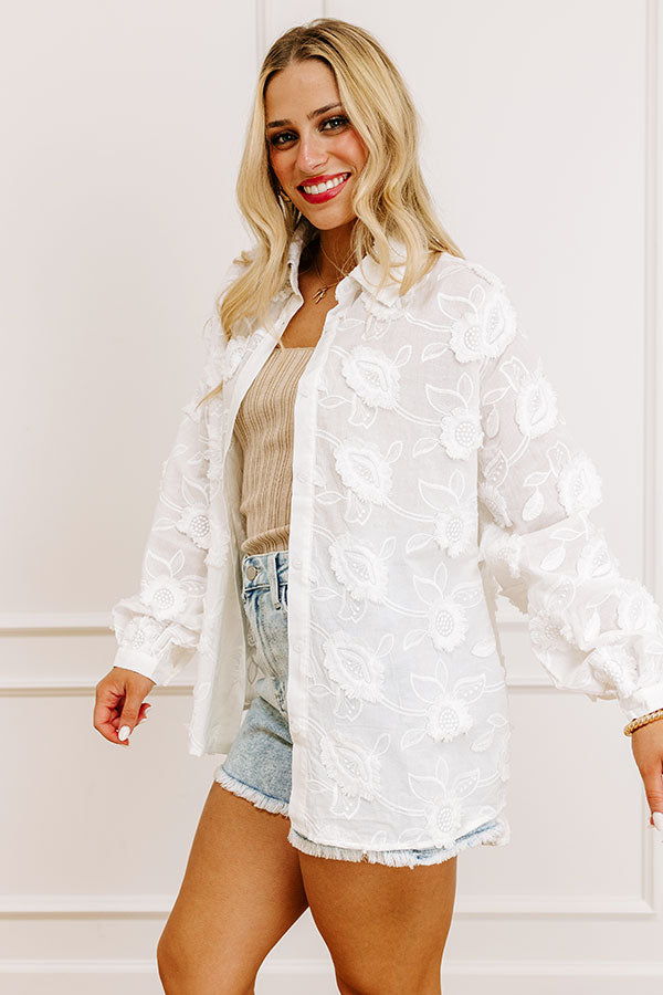 Impressions Veranda Views Embroidered Button Up