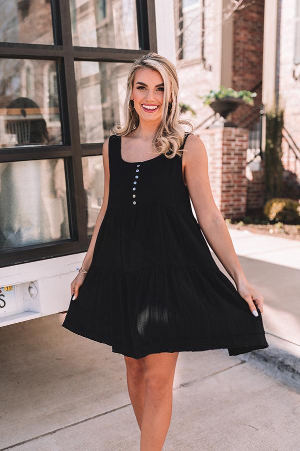 Impressions Vermont Views Babydoll Dress In Black