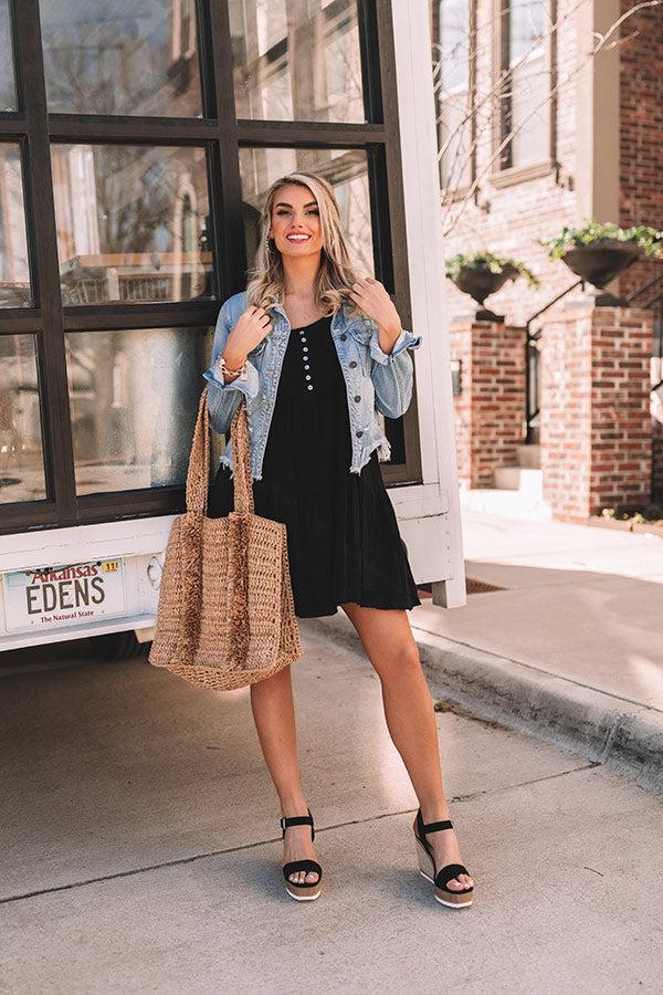 Impressions Vermont Views Babydoll Dress In Black