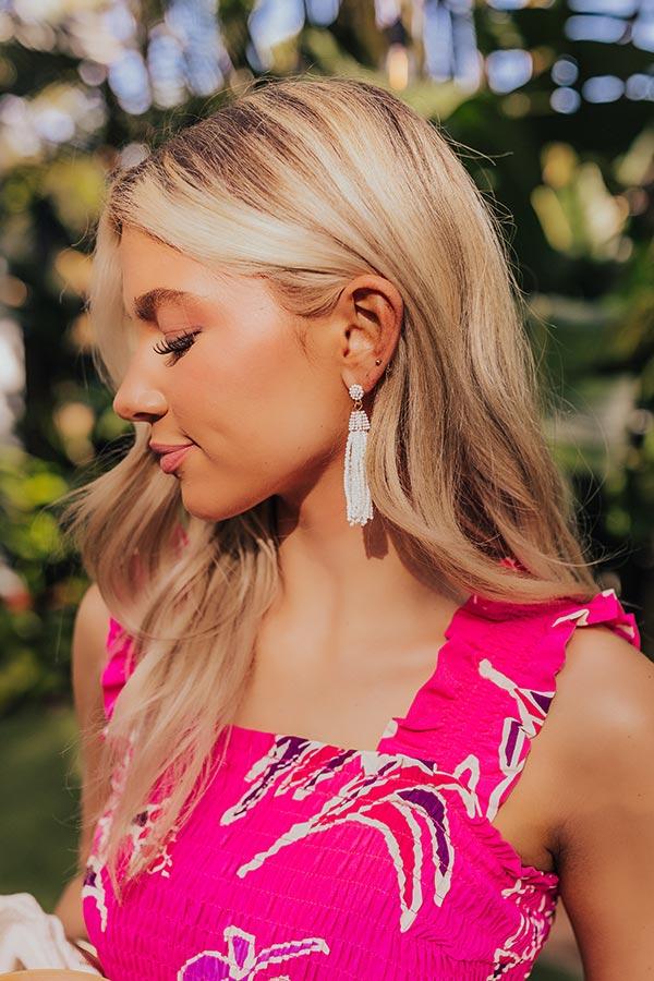 Impressions Vibrant Vibes Beaded Earrings In White