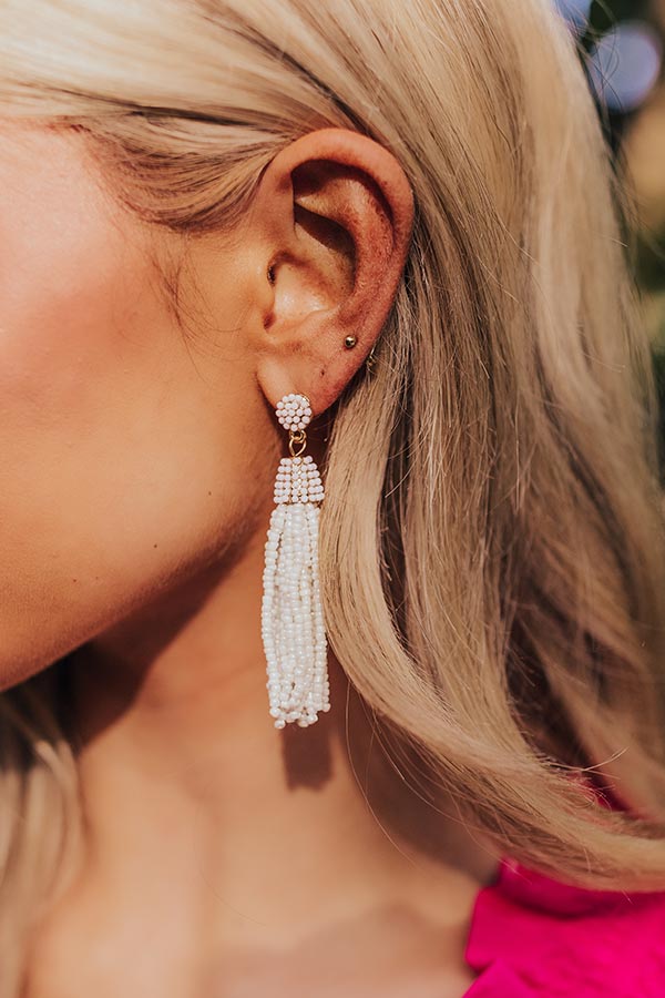 Impressions Vibrant Vibes Beaded Earrings In White
