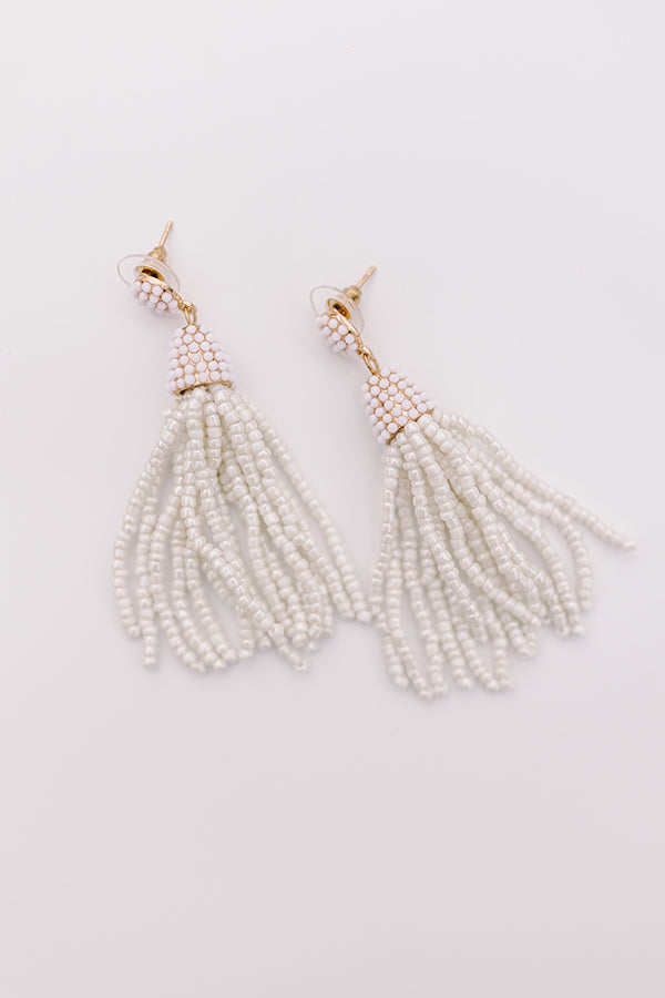 Impressions Vibrant Vibes Beaded Earrings In White