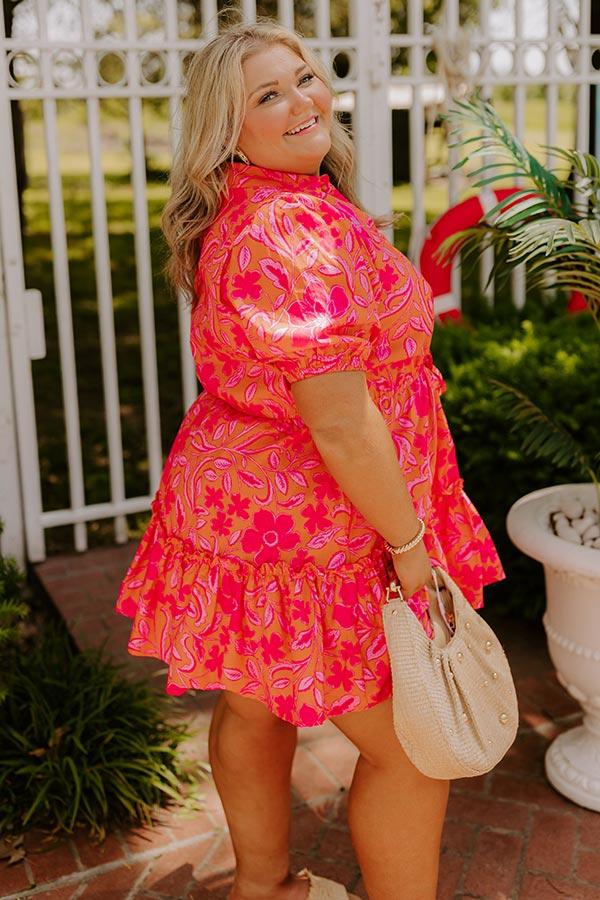 Impressions Vibrant Vibes Floral Mini Dress Curves