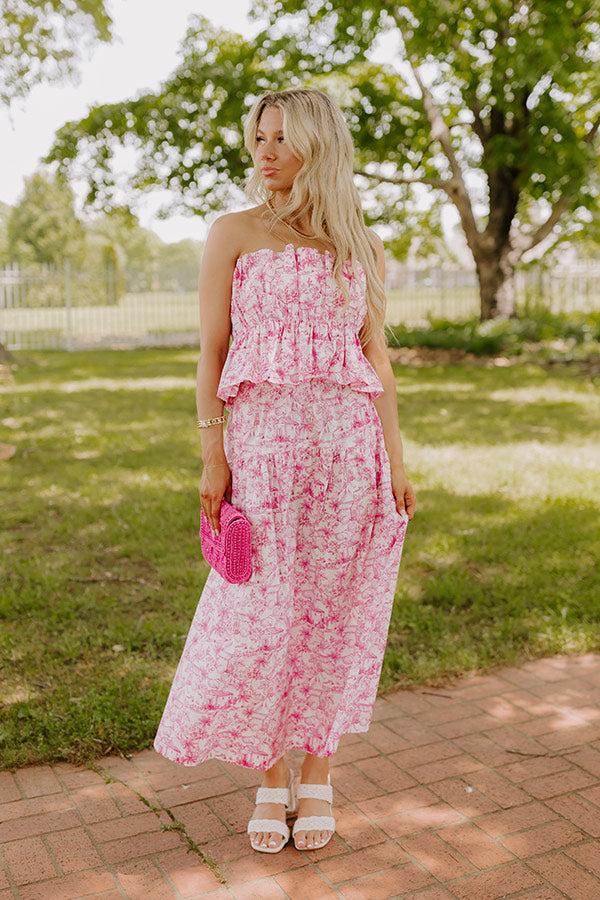 Impressions Villa Charm Pleated Top In Pink