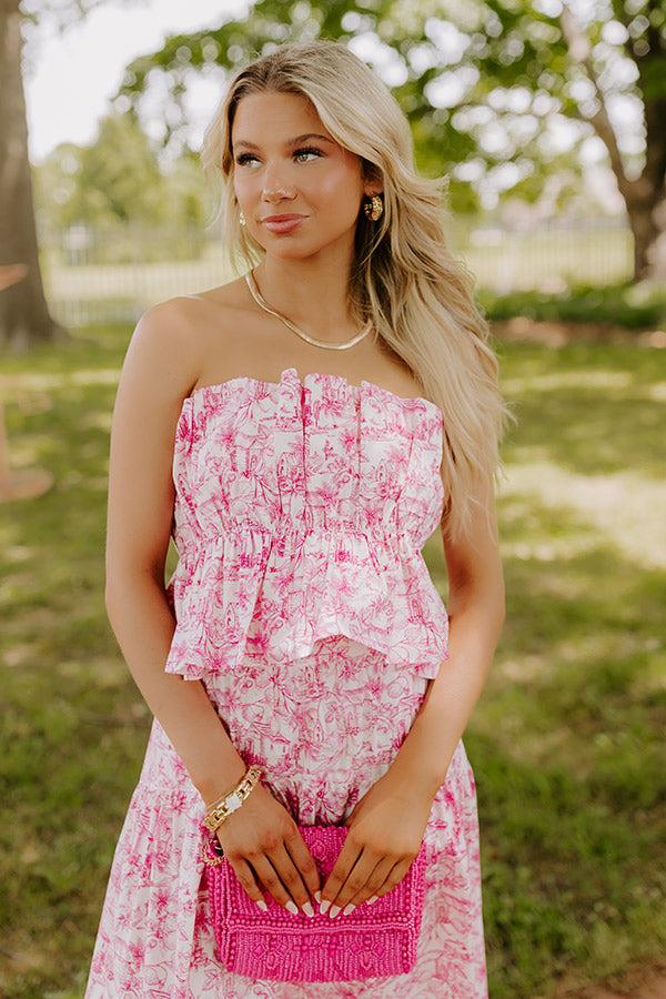 Impressions Villa Charm Pleated Top In Pink