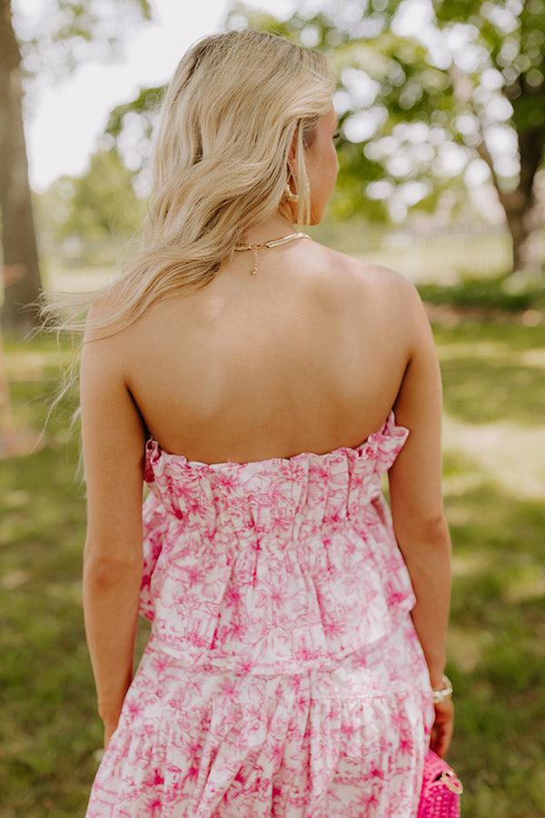 Impressions Villa Charm Pleated Top In Pink