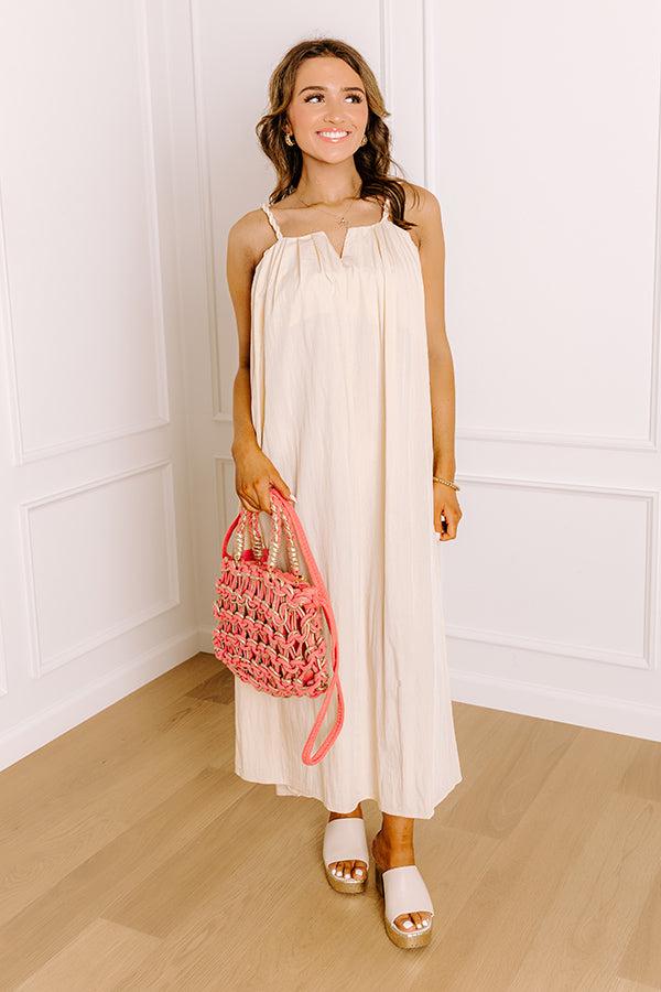 Impressions Villa Views Midi Dress In Champagne