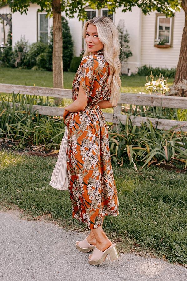 Impressions Vineyard Charm Satin Midi In Copper