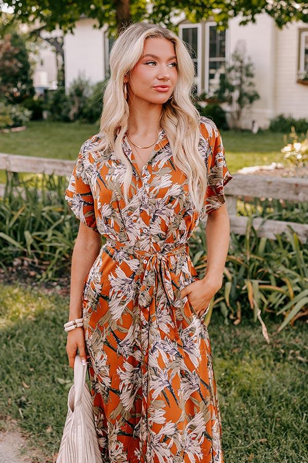 Impressions Vineyard Charm Satin Midi In Copper