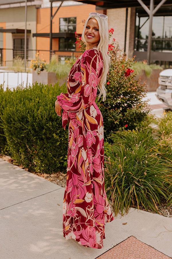 Impressions Vineyard Chic Wrap Maxi Dress