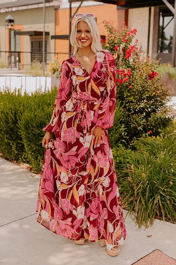 Impressions Vineyard Chic Wrap Maxi Dress