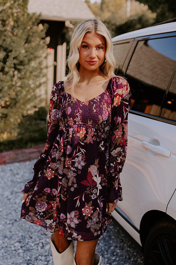 Impressions Vino Sippin' Floral Mini Dress