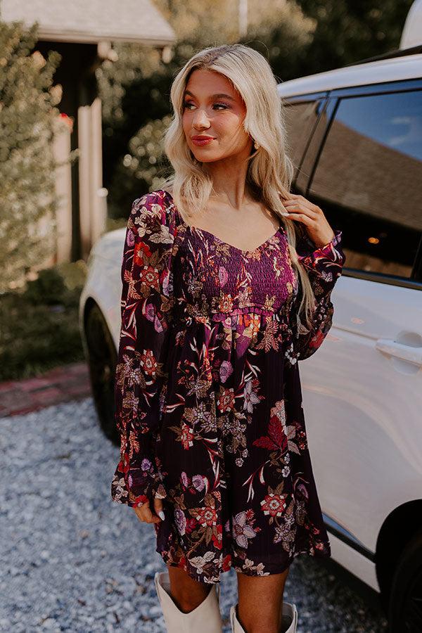 Impressions Vino Sippin' Floral Mini Dress