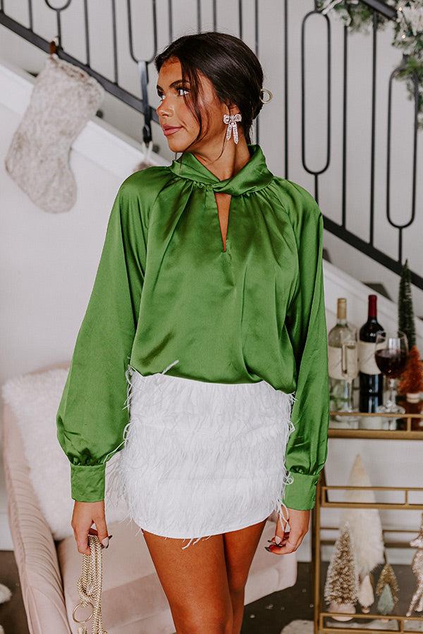 Impressions VIP Flight Plans Satin Top in Olive