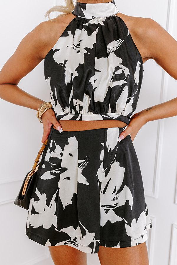 Impressions VIP Party High Waist Floral Shorts