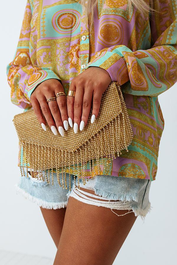 Impressions VIP Party Rhinestone Clutch In Gold