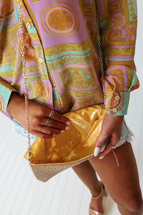 Impressions VIP Party Rhinestone Clutch In Gold