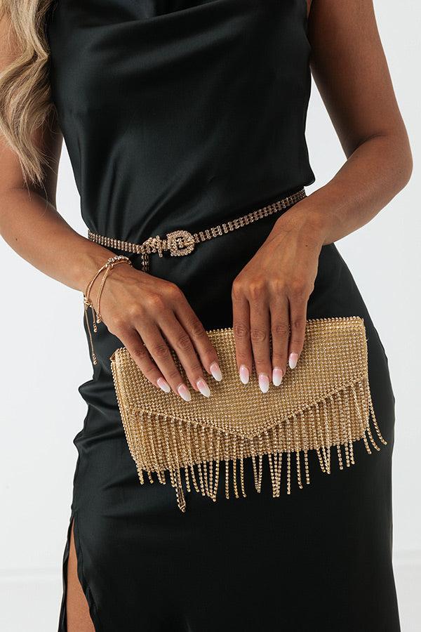 Impressions VIP Party Rhinestone Clutch In Gold