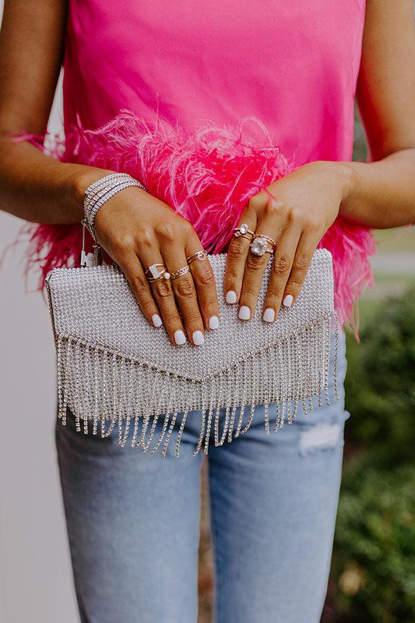 Impressions VIP Party Rhinestone Clutch In Silver
