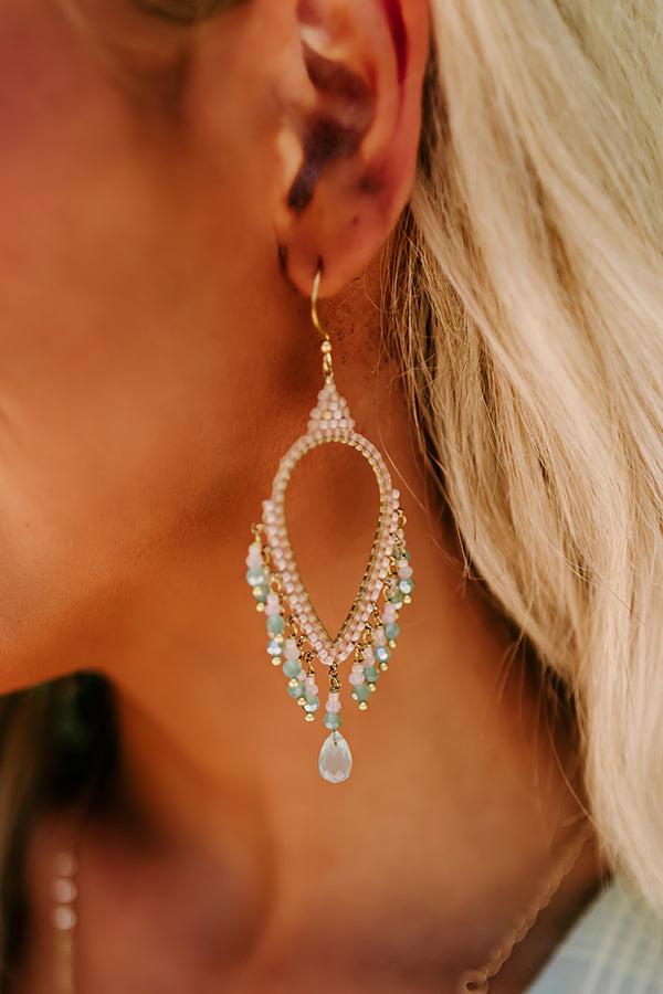 Impressions VIP Situation Beaded Earrings In Aqua